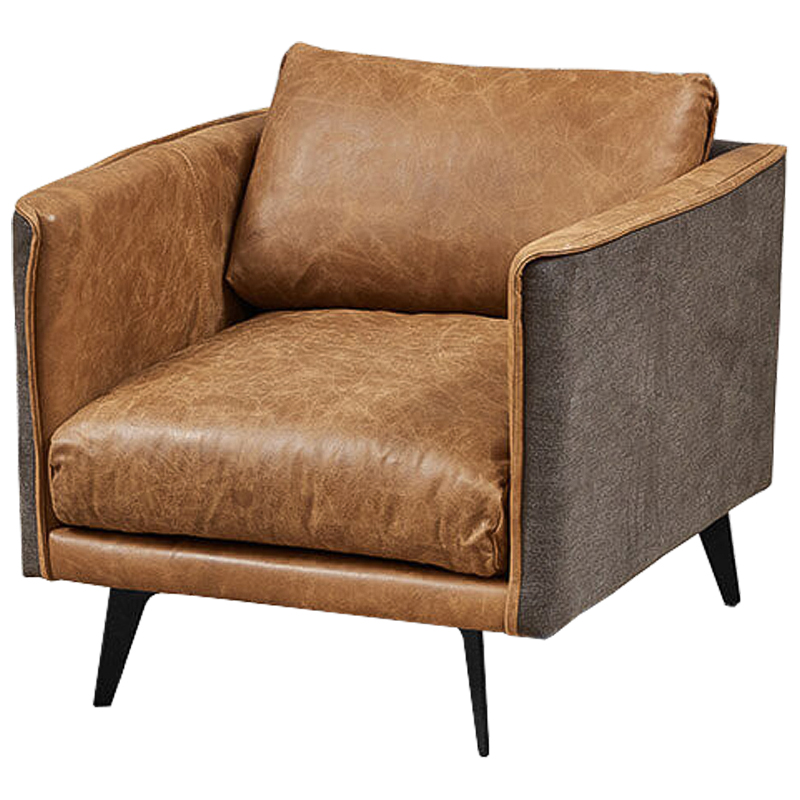 Кресло Caramel Leather & Textiles Armchair Карамель Серый в Санкт-петербурге | Loft Concept 