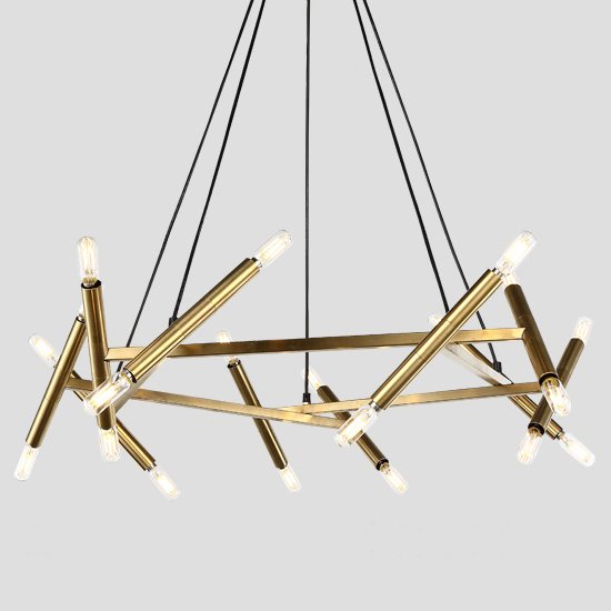 Подвесной светильник JONATHAN BROWNING Le Pentagone Chandelier 20 Light Латунь в Санкт-петербурге | Loft Concept 