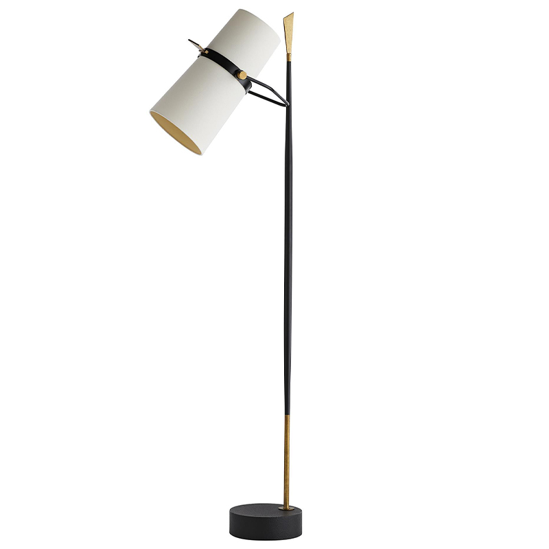 Торшер Arteriors YASMIN FLOOR LAMP Латунь Белый Черный в Санкт-петербурге | Loft Concept 