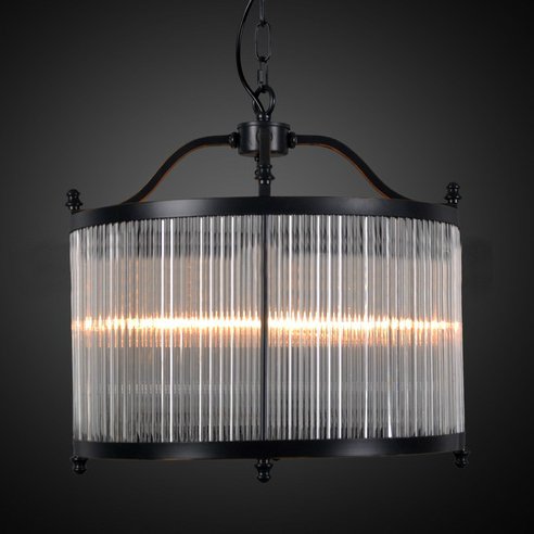 Люстра Glass Fringe Chandelier Round Черный в Санкт-петербурге | Loft Concept 