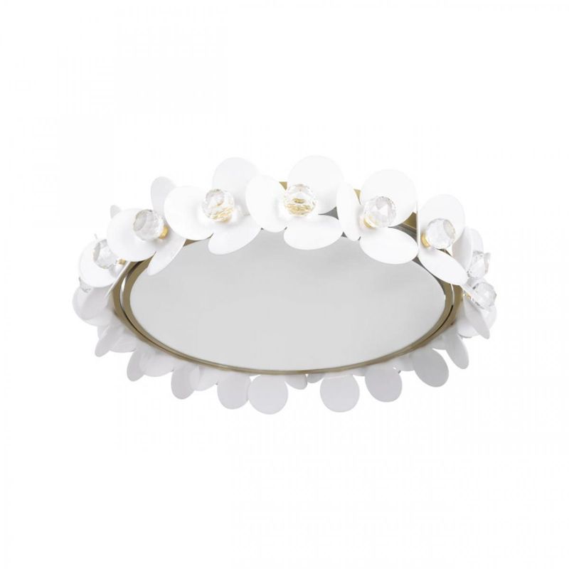 Потолочный светильник Белые Цветы White Flowers Ceiling lamp D 48 Белый Золотой в Санкт-петербурге | Loft Concept 