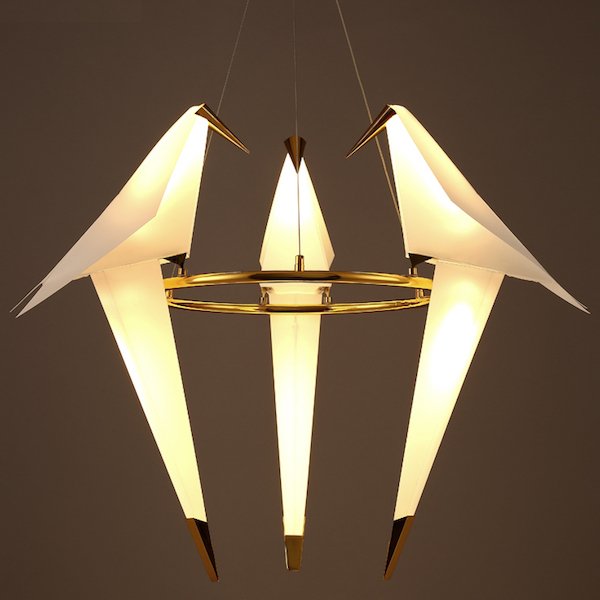 Люстра Origami Bird Chandelier 3 Бежево-серый Золотой в Санкт-петербурге | Loft Concept 