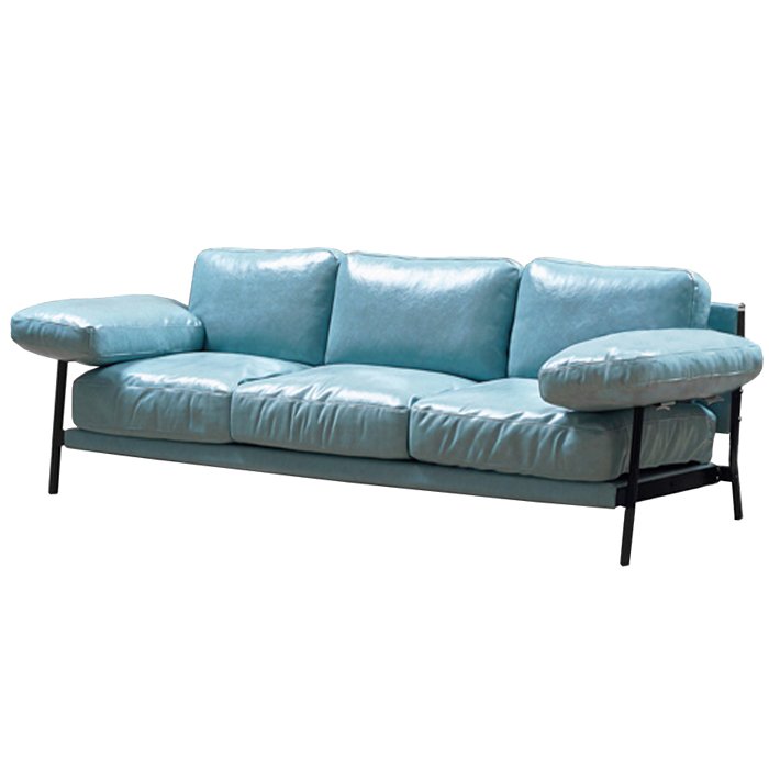 Диван Light blue Vintage Sofa Светло-голубой Черный в Санкт-петербурге | Loft Concept 