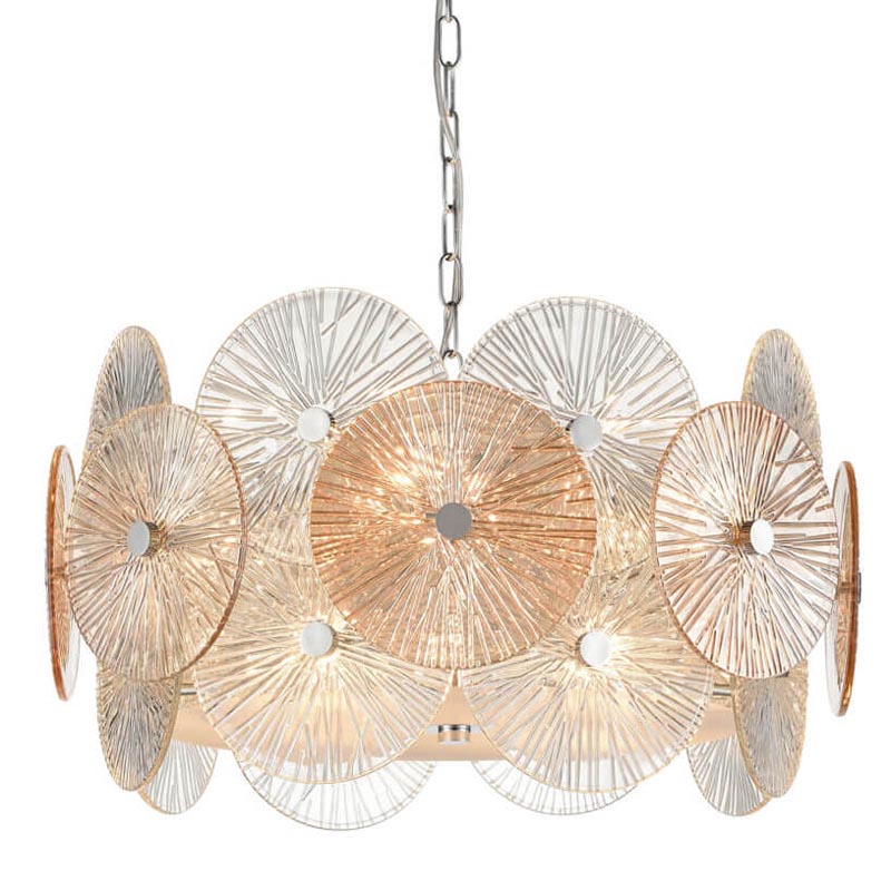 Люстра Decorative Glass discs Chandelier chrome Хром Прозрачный в Санкт-петербурге | Loft Concept 