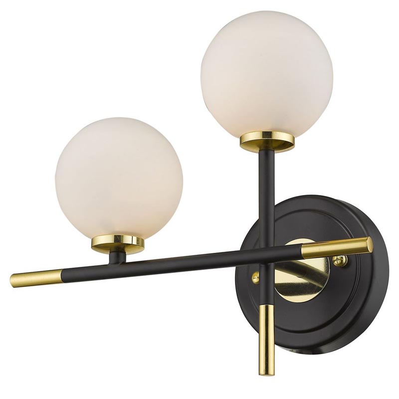 Бра Galant Sconce gold left Золотой Черный Белое матовое стекло в Санкт-петербурге | Loft Concept 