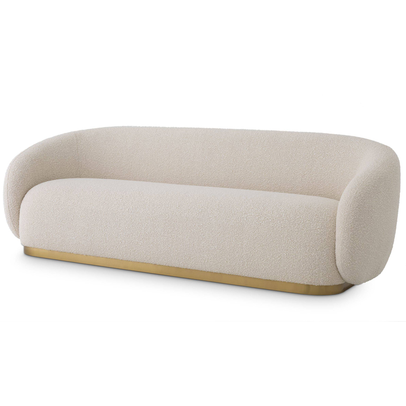 Диван Eichholtz Sofa Brice Boucle cream Кремовый Латунь в Санкт-петербурге | Loft Concept 