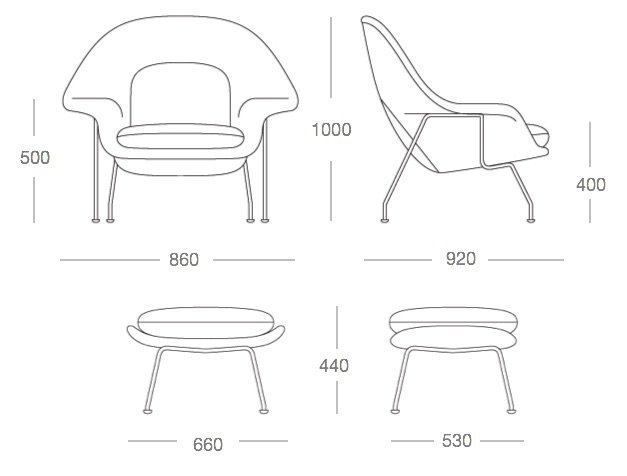 Кресло Womb Chair and Ottoman в Санкт-петербурге