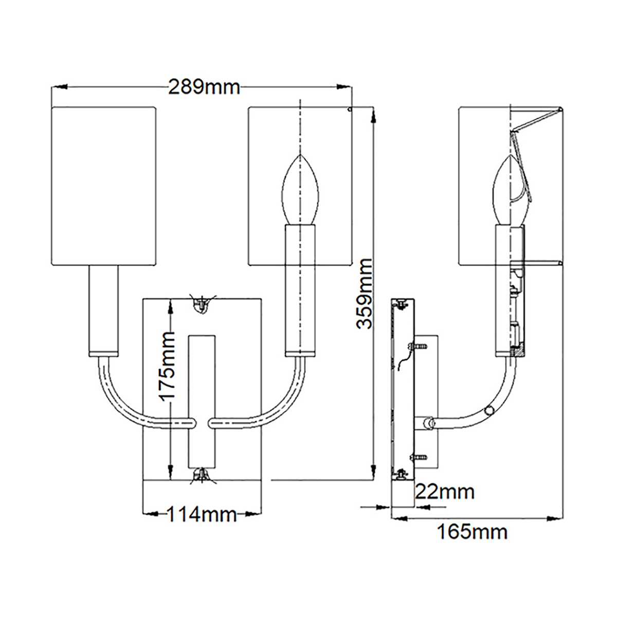 Бра с прямоугольным основанием цвета латунь и 2-мя белыми цилиндрическими льняными абажурами Feiss в Санкт-петербурге