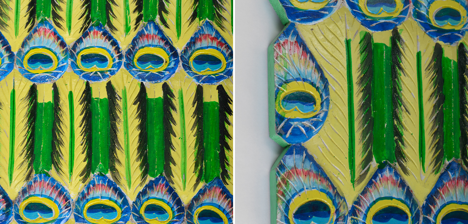 Панно Wooden Peacock Feathers - фото