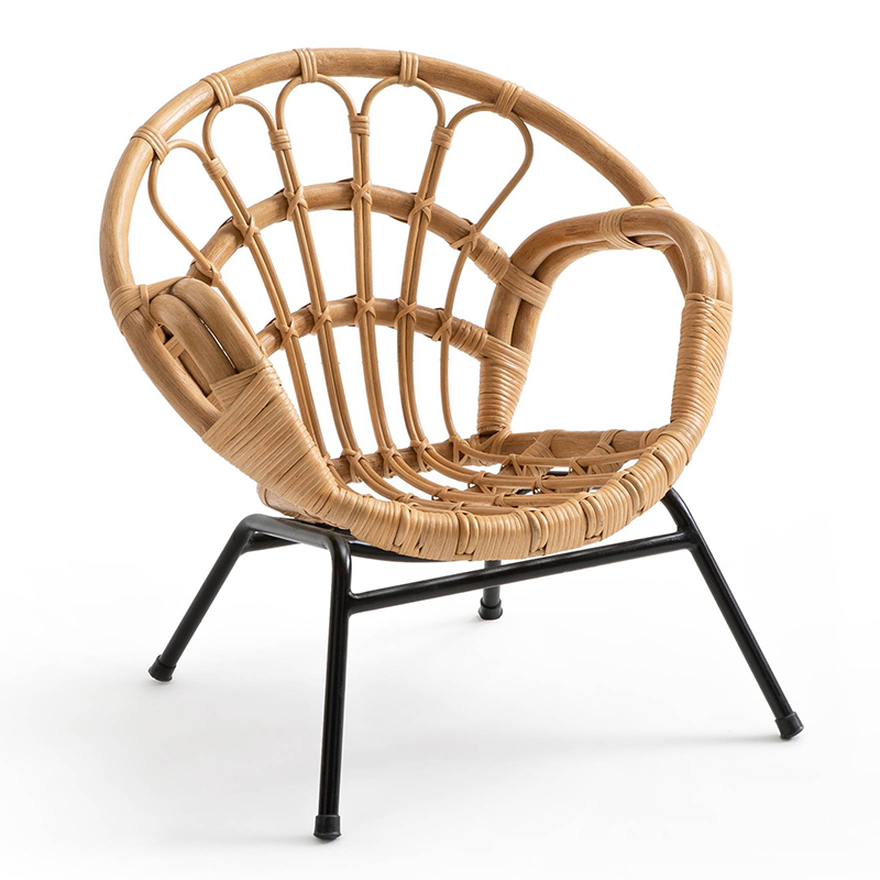 Кресло детское Wicker Baby Chair Бежевый Черный в Санкт-петербурге | Loft Concept 