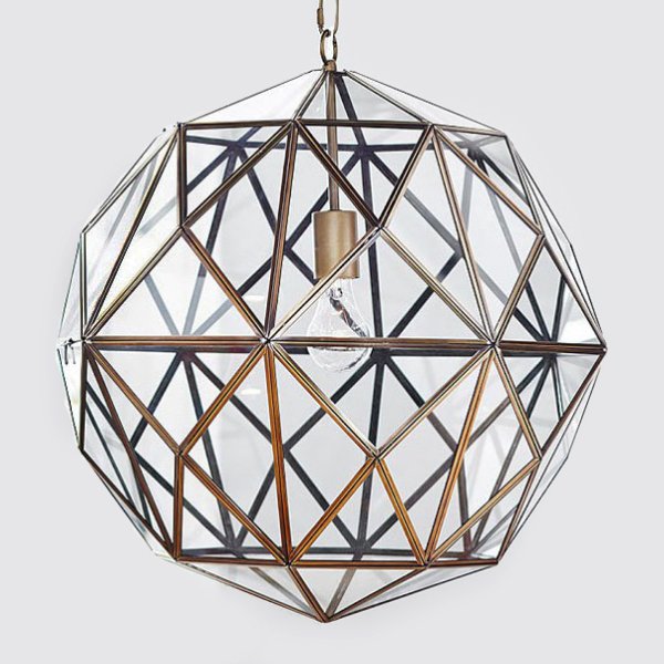 Люстра Glass & Metal Cage Pendant  в Санкт-петербурге | Loft Concept 