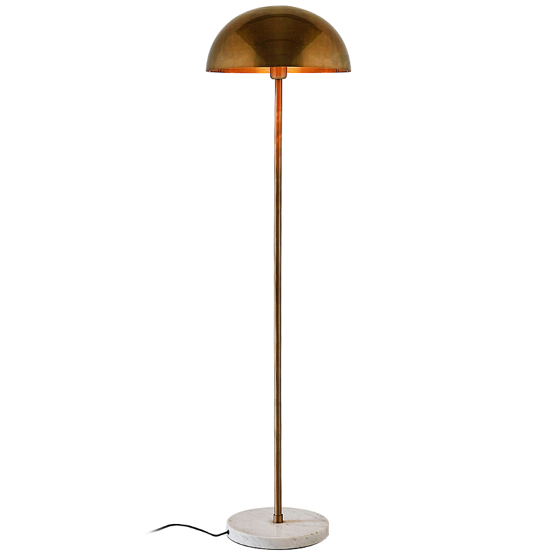 Торшер Riverside Floor Lamp Brass Латунь Белый Мрамор Bianco в Санкт-петербурге | Loft Concept 