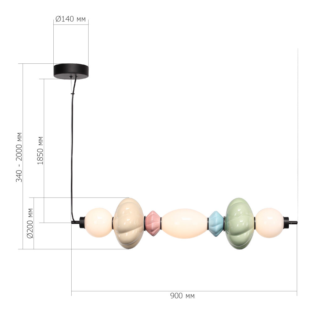 Подвесной светильник линейный с керамическими элементами 24W LED Fragrant Light в Санкт-петербурге