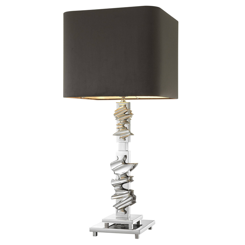 Настольная лампа Eichholtz Table Lamp Abruzzo Nickel Никель Серый в Санкт-петербурге | Loft Concept 