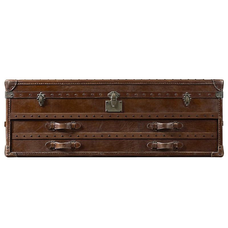 Restoration Hardware Mayfair Steamer Trunk Low Chest Коричневый винтаж в Санкт-петербурге | Loft Concept 