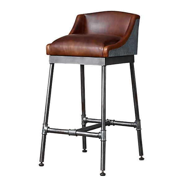 Барный стул Iron Scaffold Bar stool brown Коричневый Серый в Санкт-петербурге | Loft Concept 