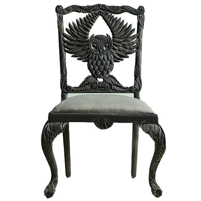 Стул Handcarved Menagerie Owl Dining Chair Черный Черный в Санкт-петербурге | Loft Concept 