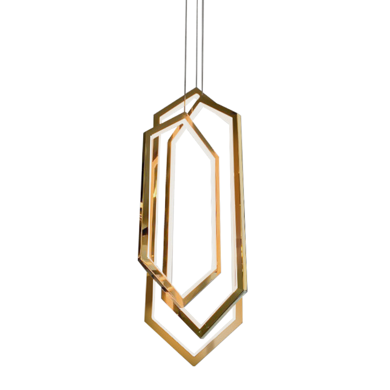 Дизайнерский Подвесной Светильник ORBIS Hexagon Geometric Modern Chandelier Studio Endo Gold Золотой в Санкт-петербурге | Loft Concept 