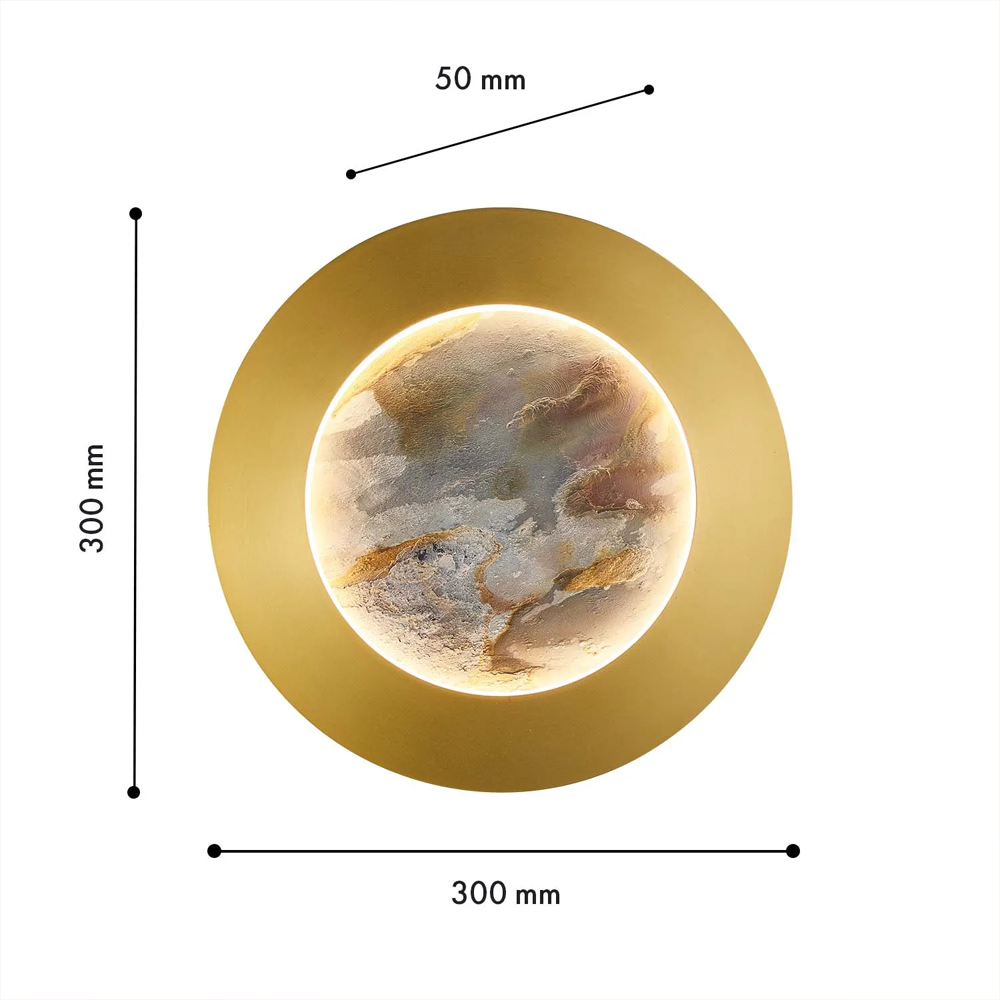 Бра в форме диска цвета латунь Brass Borders в Санкт-петербурге