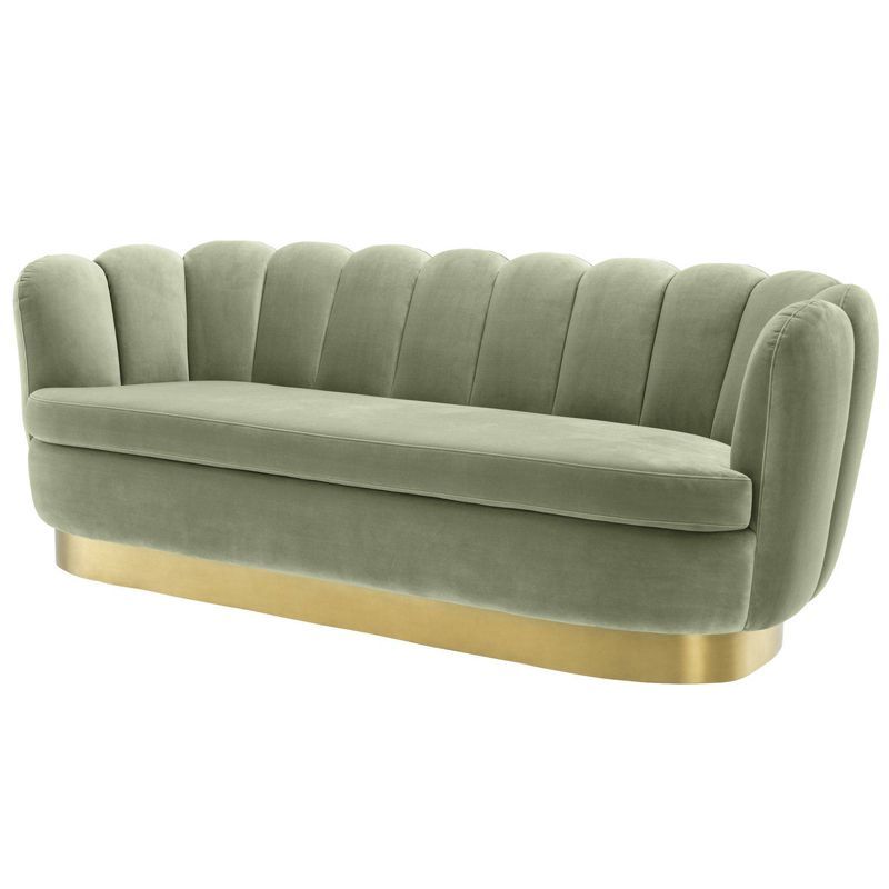 Диван Eichholtz Sofa Mirage pistache green Зеленый шалфей Латунь в Санкт-петербурге | Loft Concept 