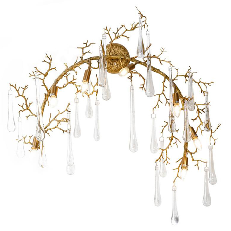 Бра Droplet Branch Gold Wall Lamp Золотой Прозрачное Стекло в Санкт-петербурге | Loft Concept 