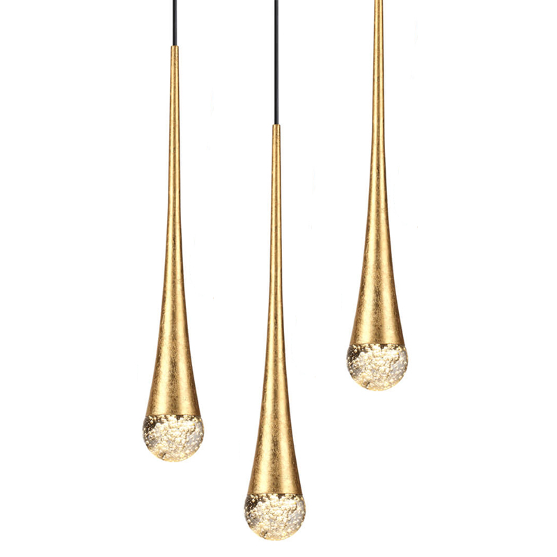 Подвесной светильник Golden Drop Lamp Золотой Прозрачное Стекло в Санкт-петербурге | Loft Concept 