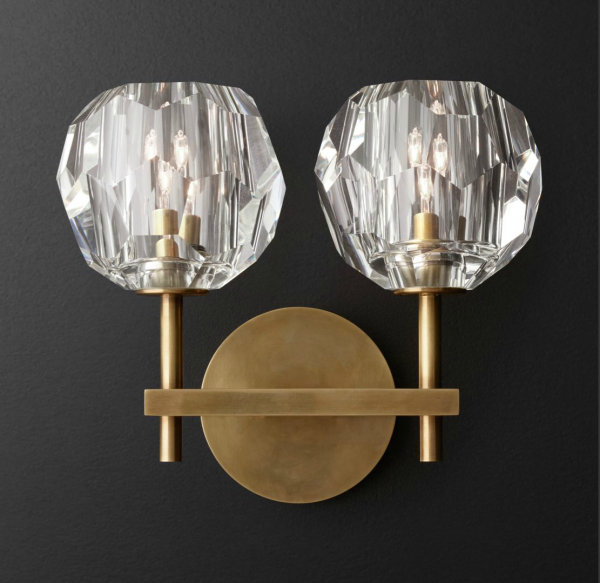 Бра Бра RH Boule de Cristal Double Sconce Brass Латунь в Санкт-петербурге | Loft Concept 