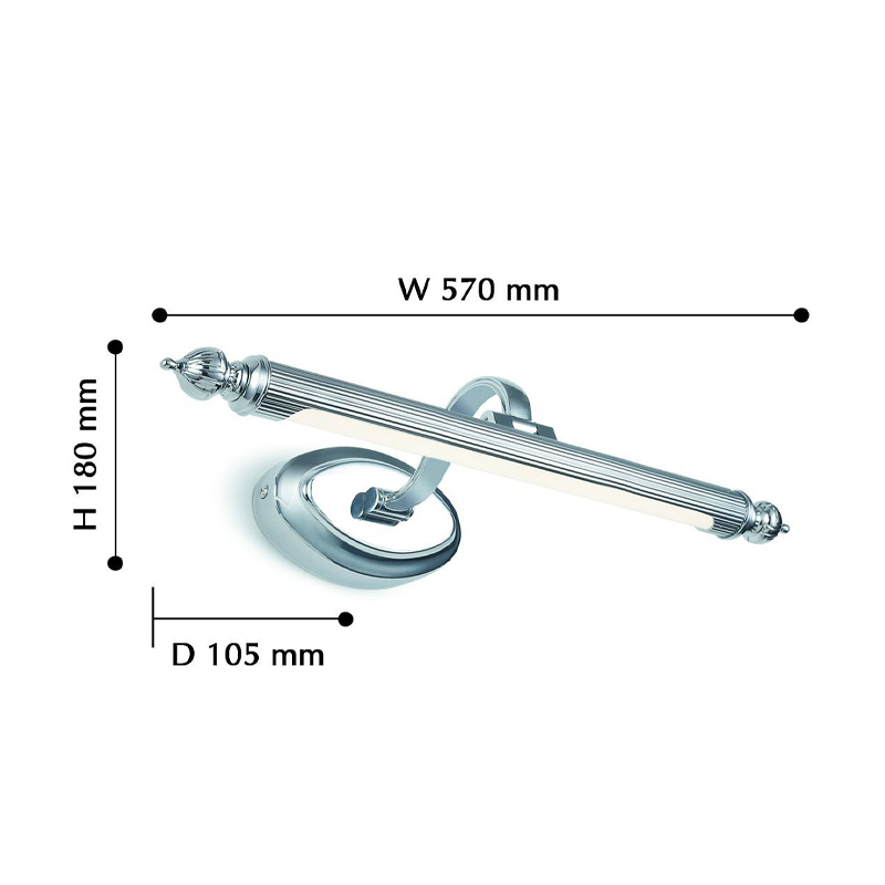 Настенная подсветка в цвете хром Cornice 57 см в Санкт-петербурге