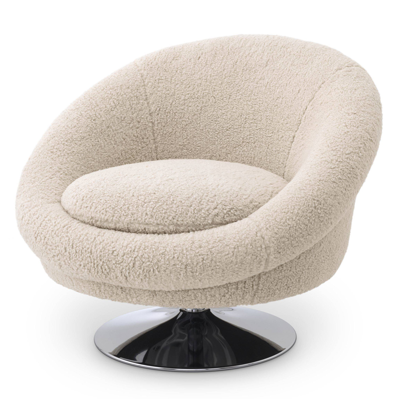 Кресло Eichholtz Swivel Chair Nemo Бежевый Никель в Санкт-петербурге | Loft Concept 