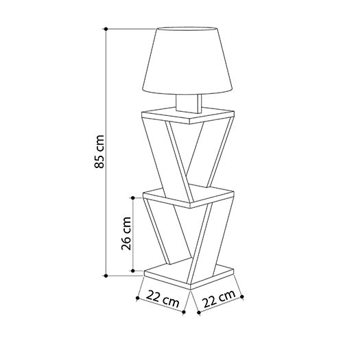 Торшер белый с каркасом с 2-мя полками и тканевым абажуром KOZENA SIDE FLOOR LAMP WHITE в Санкт-петербурге