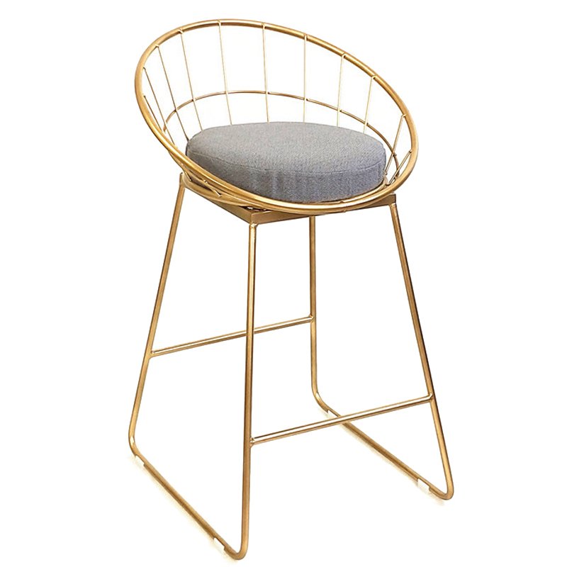 Барный стул Iron bar chair Golden Глянцевое золото Серый в Санкт-петербурге | Loft Concept 