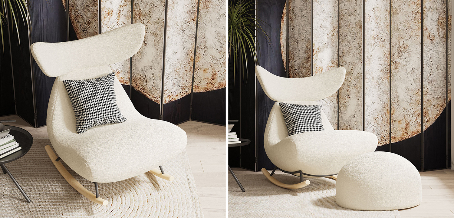 Кресло-качалка IMOLA с банкеткой для ног - фото