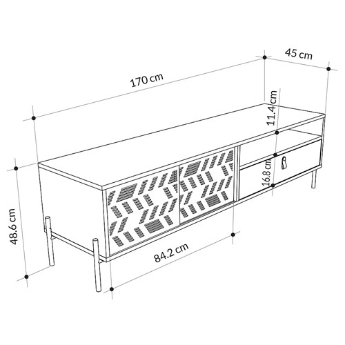 ТВ-тумба с раздвижными дверцами Mallin Metal TV Stand в Санкт-петербурге