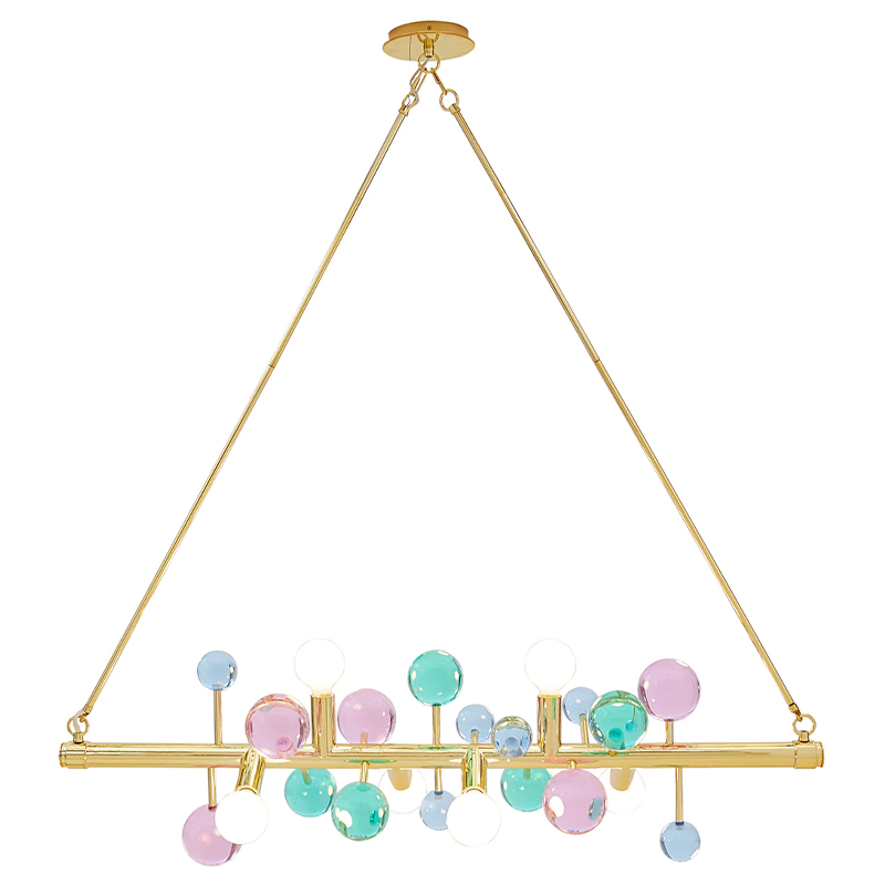 Светильник Jonathan Adler GLOBO SIX-LIGHT LINEAR CHANDELIER Multi Мульти Золотой в Санкт-петербурге | Loft Concept 