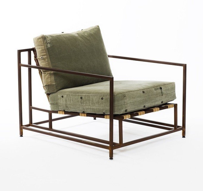 Кресло Inheritance Armchair Olive Military Fabric Оливковый в Санкт-петербурге | Loft Concept 