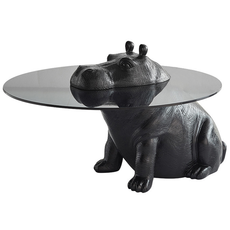 Кофейный Стол Бегемот Hippo Sitting Coffee Table Черный Прозрачный в Санкт-петербурге | Loft Concept 