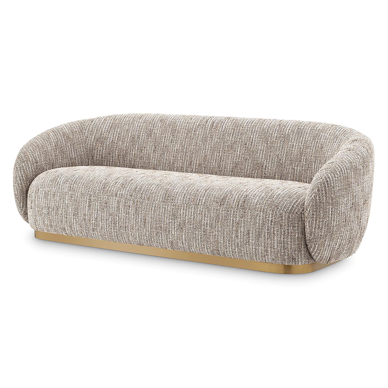 Диван Eichholtz Sofa Brice Mademoiselle Beige Бежево-серый Латунь в Санкт-петербурге | Loft Concept 