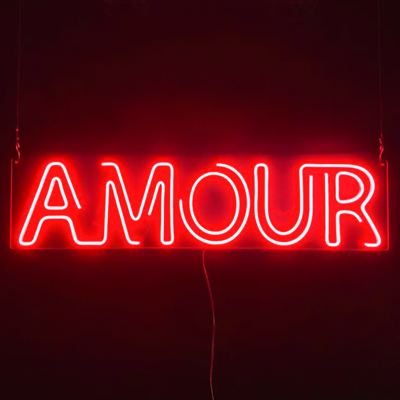 Неоновая настенная лампа Amour Neon Wall Lamp Прозрачный Красный в Санкт-петербурге | Loft Concept 