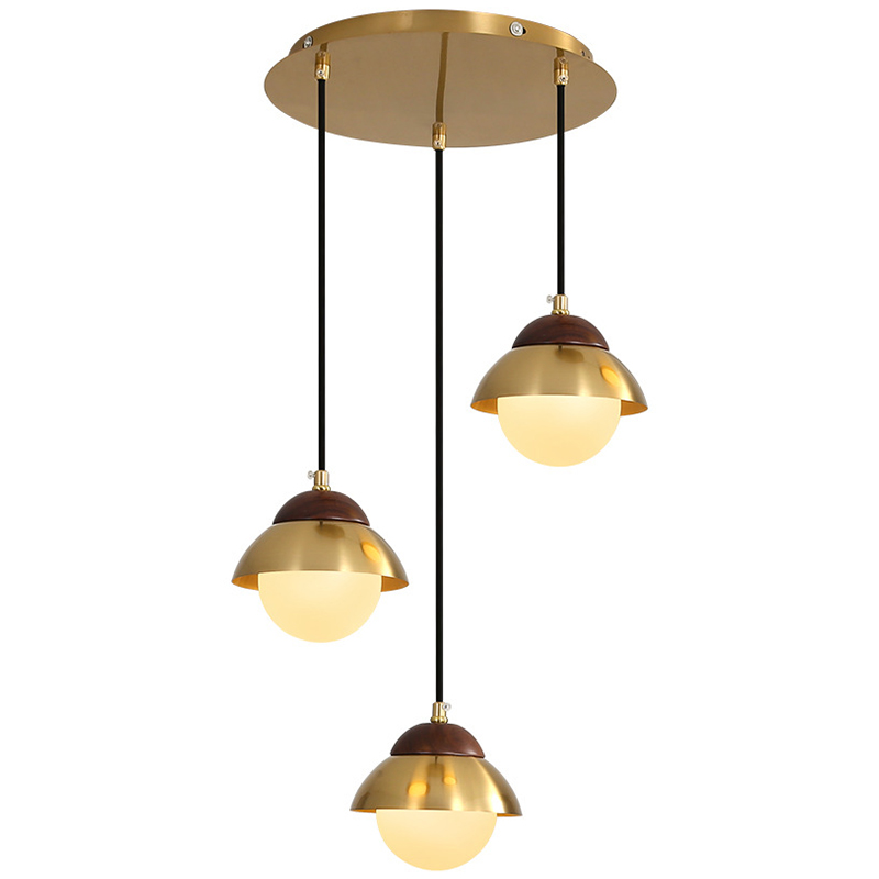 Люстра Roch Wooden Eco Light Chandelier Латунь Коричневый Белый в Санкт-петербурге | Loft Concept 