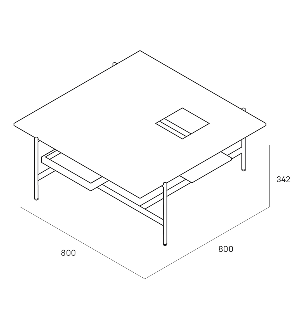 Karat журнальный столик цвета тёмный камень с съемным подносом в Санкт-петербурге