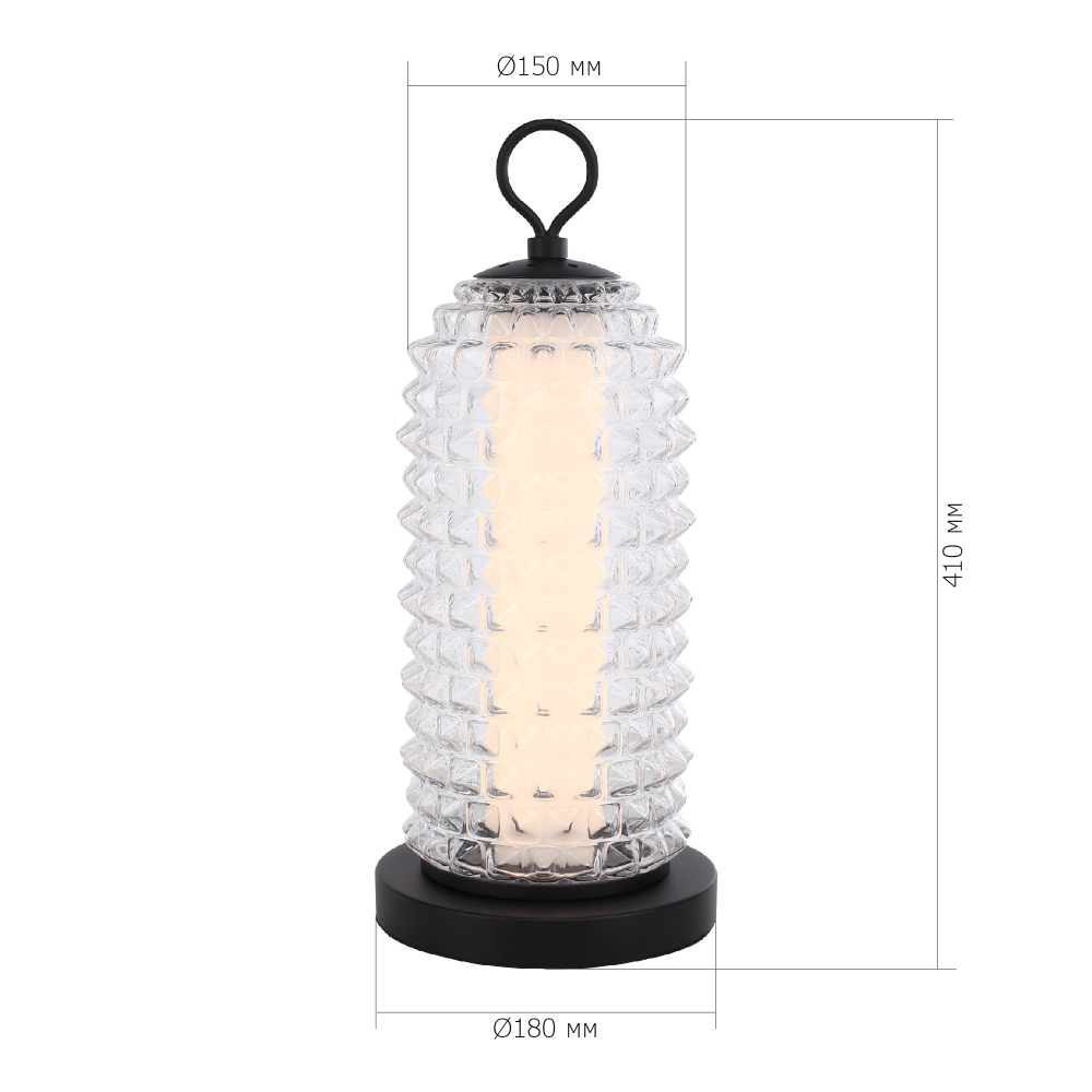 Настольная лампа с прозрачным факутрным стеклянным плафоном Sonora в Санкт-петербурге