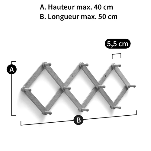 Настенная деревянная раздвижная вешалка Larson Wood Hanger в Санкт-петербурге