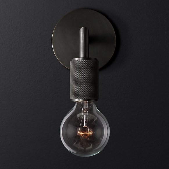 Бра RH Utilitaire Single Sconce Black Темная бронза в Санкт-петербурге | Loft Concept 