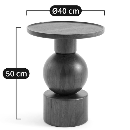 Приставной столик из массива Kobe Dark Wooden Side Table в Санкт-петербурге