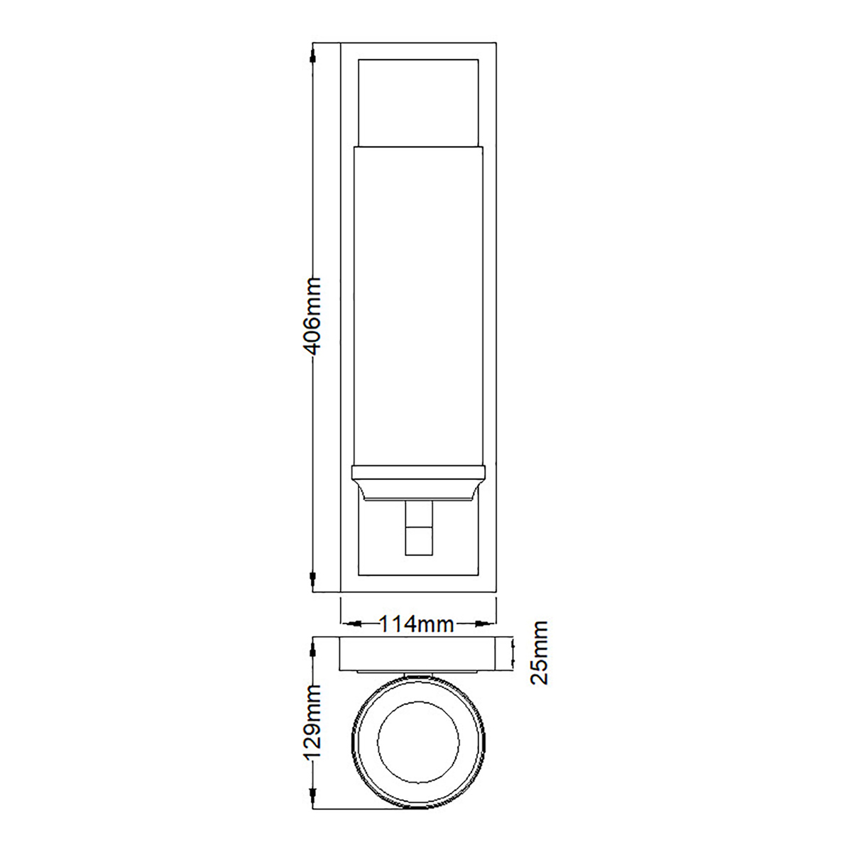 Бра для ванных комнат с белым цилиндрическим плафоном на прямоугольном основании цвета хром Feiss в Санкт-петербурге