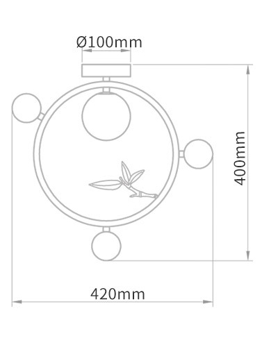 Потолочный светильник Metal Wood Ring Leaf в Санкт-петербурге