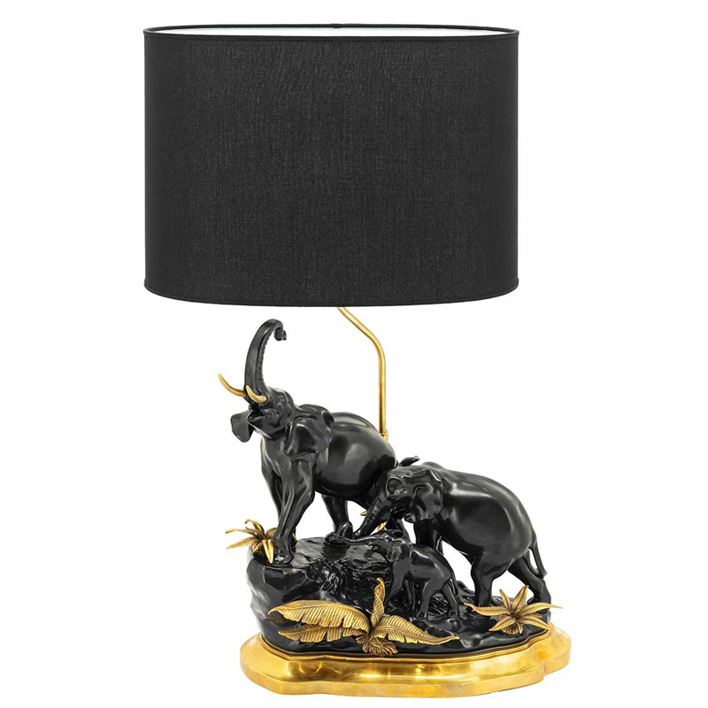 Настольная лампа ABHIKA TABLE LAMP ELEPHANT Черный Золотой в Санкт-петербурге | Loft Concept 