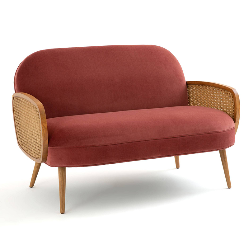 Диван Morten Wicker Crimson Sofa Малиновый Малиновый (Crimson) в Санкт-петербурге | Loft Concept 