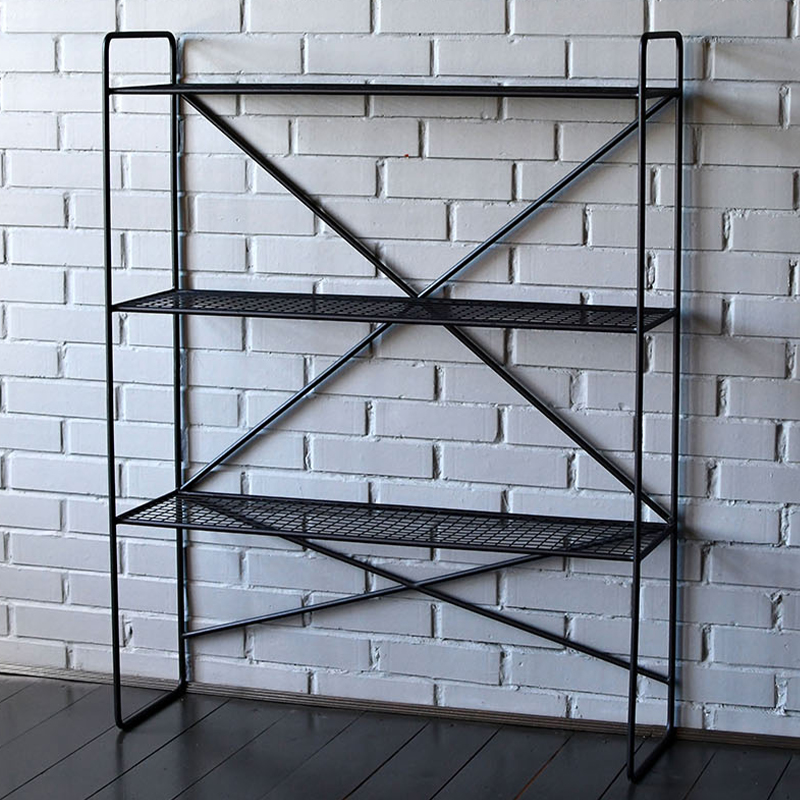 Стеллаж Ridley Black Industrial Metal Rust Rack Черный в Санкт-петербурге | Loft Concept 