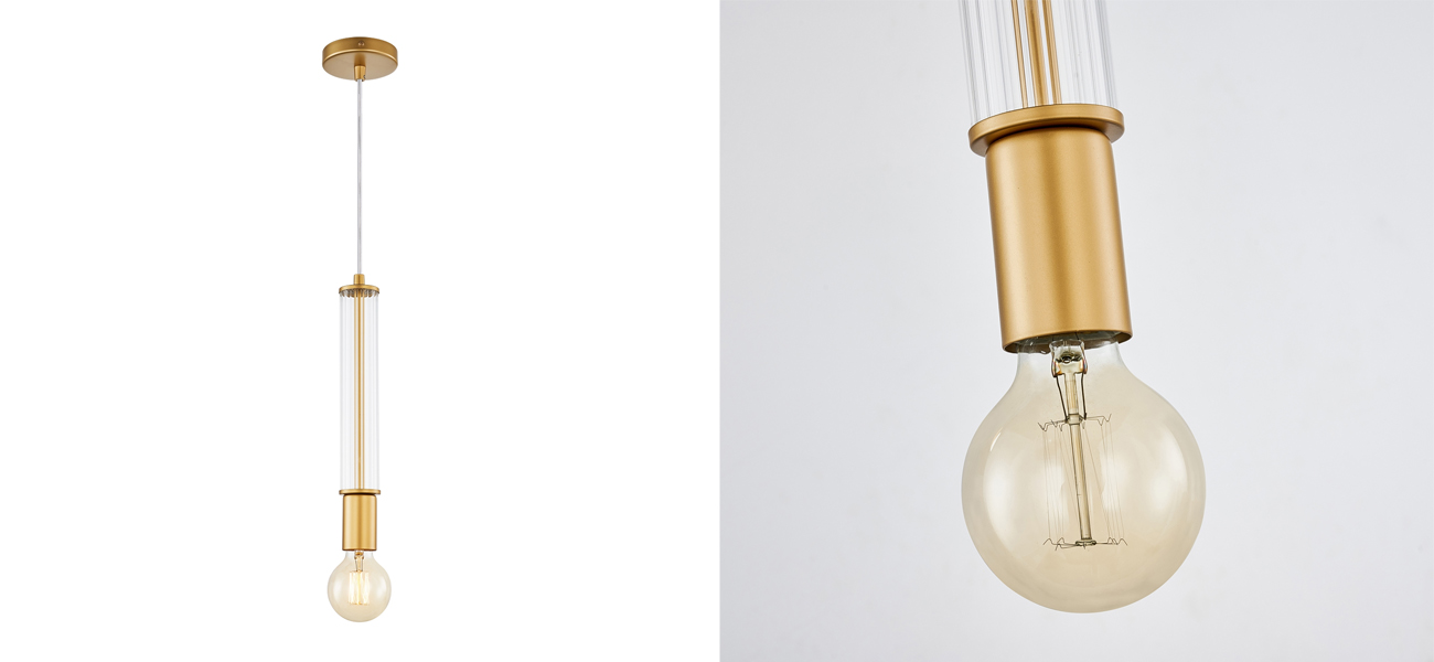 Подвесной светильник цвета золота Industrial - фото